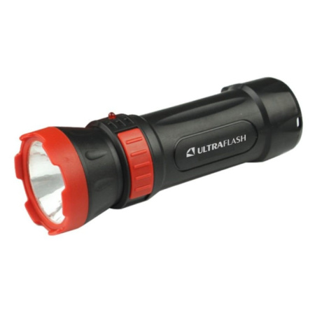 Ultraflash LED3849   (фонарь аккум.220В  черный  1 LED  2 реж. SLA  пластик  коробка)