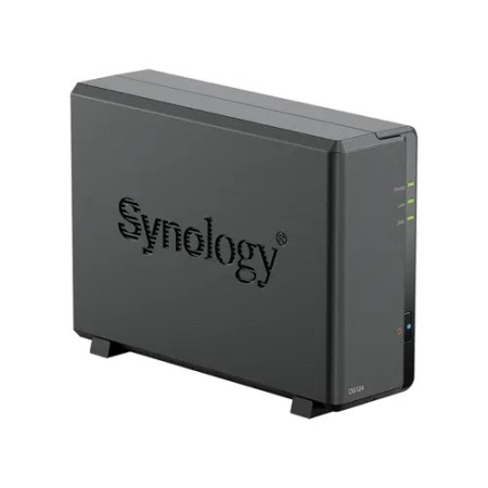Synology DS124 Сетевое хранилище 1x 2.5"   3.5"  горячая замена  RAID modes: keine  1x GB-LAN  Веб-с